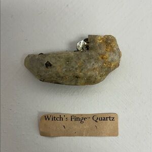 Magdalena Quartz- Witch's Finger Quartz Specimen - Gray with Gold Flecks